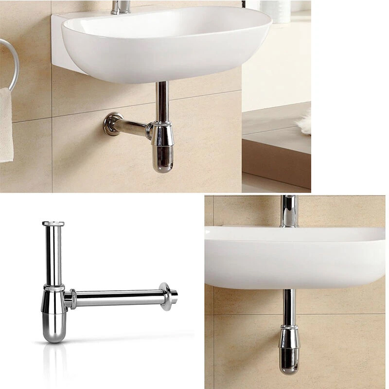 Chrome Bottle Trap Waste Bathroom Basin Sink Pipe K - Image 5
