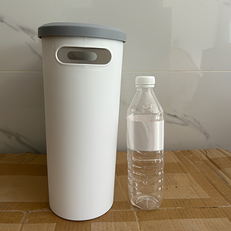 Slim Bathroom Trash Can with Lid - Image 5