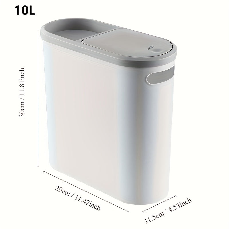 Slim Bathroom Trash Can with Lid - Image 3