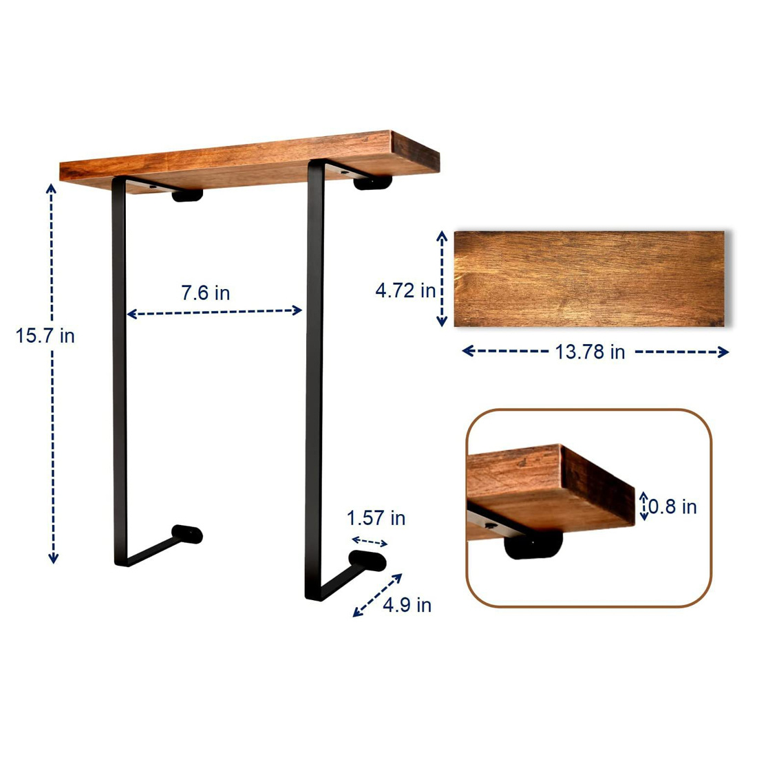 Towel Rack,bathroom Towel Storage Rack,bath Towel Holder, Iron And Wood Wall Art - Image 2