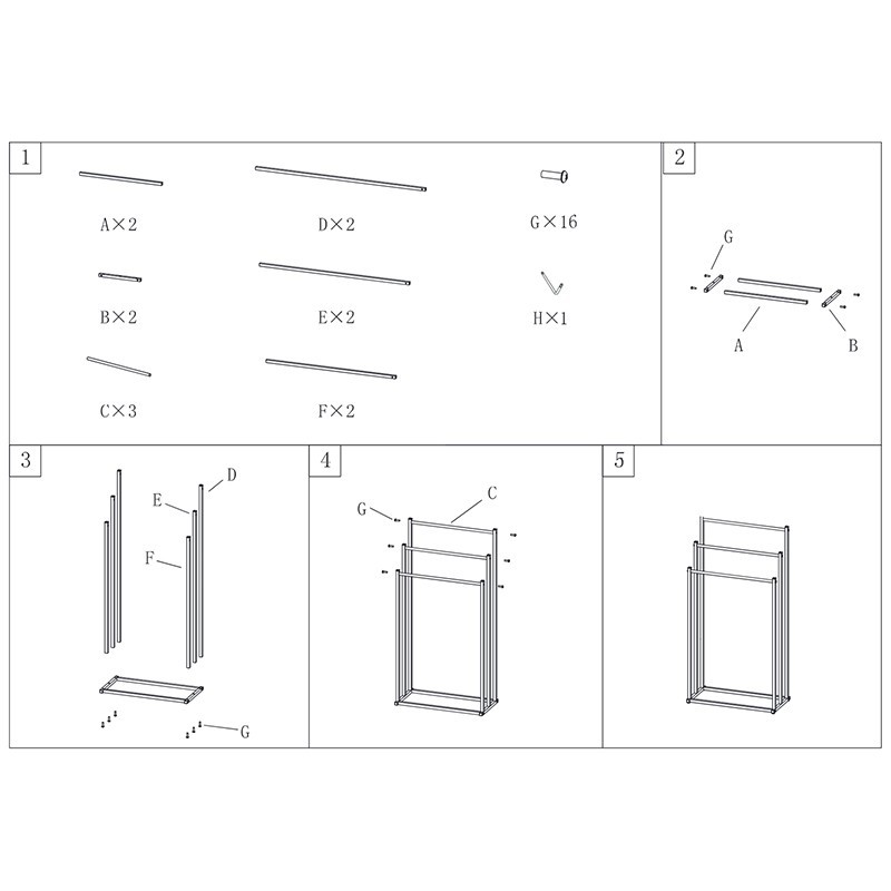 3 Tier Free Standing Towel Rail Stand Unit Rack Storage Bathroom Moveable Black - Image 4