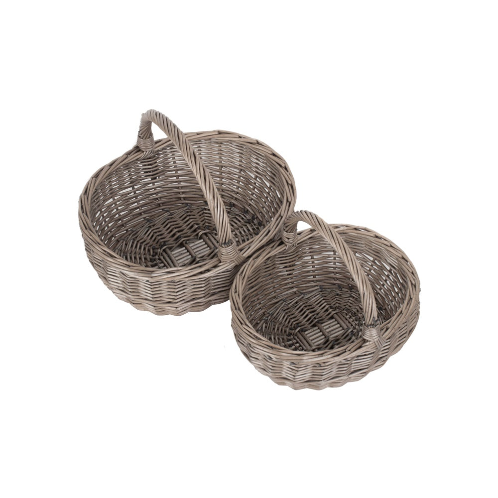 Unlined Antique Wash Wicker Bathroom Shopping Basket - Image 8
