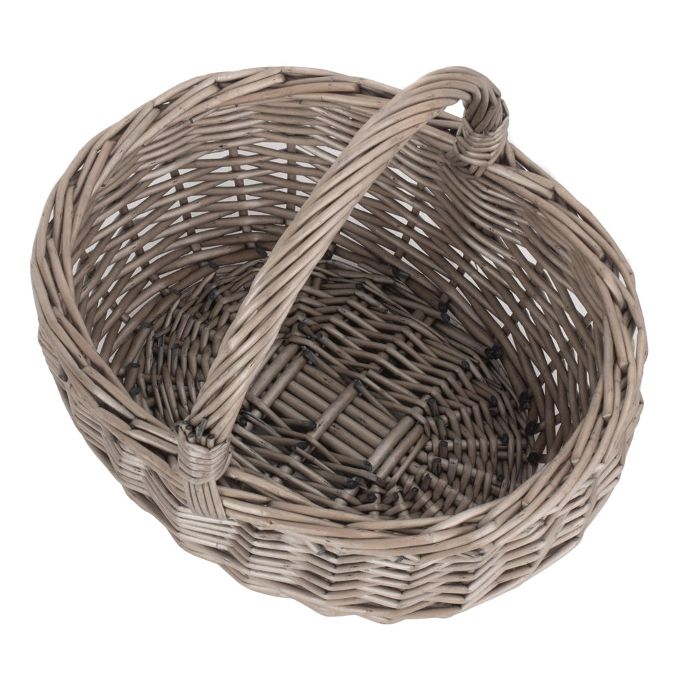 Unlined Antique Wash Wicker Bathroom Shopping Basket - Image 5