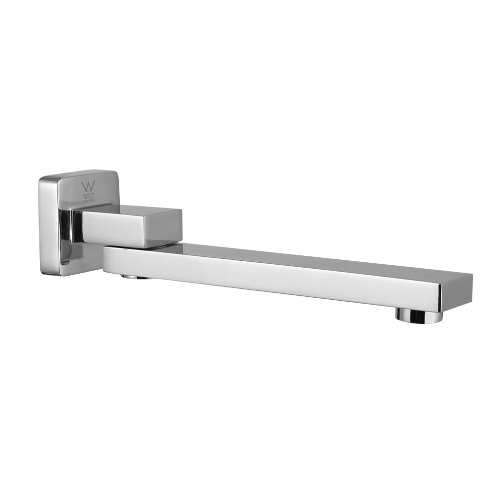 NNEDSZ Bathroom Mixer Spout Wall Bath Tap Square Swivel Bathtub Chrome - Image 3