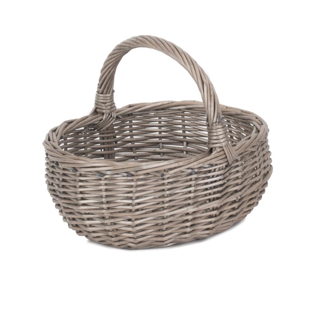 Unlined Antique Wash Wicker Bathroom Shopping Basket - Image 6